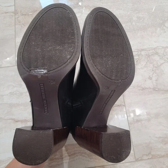 Tommy Hilfiger Britton Women’s Ankle Boots. Leather. Black. Gold tone. Size 7.5. - Picture 10 of 14